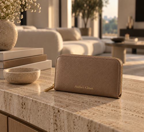 The Camille Wallet - Taupe Camel