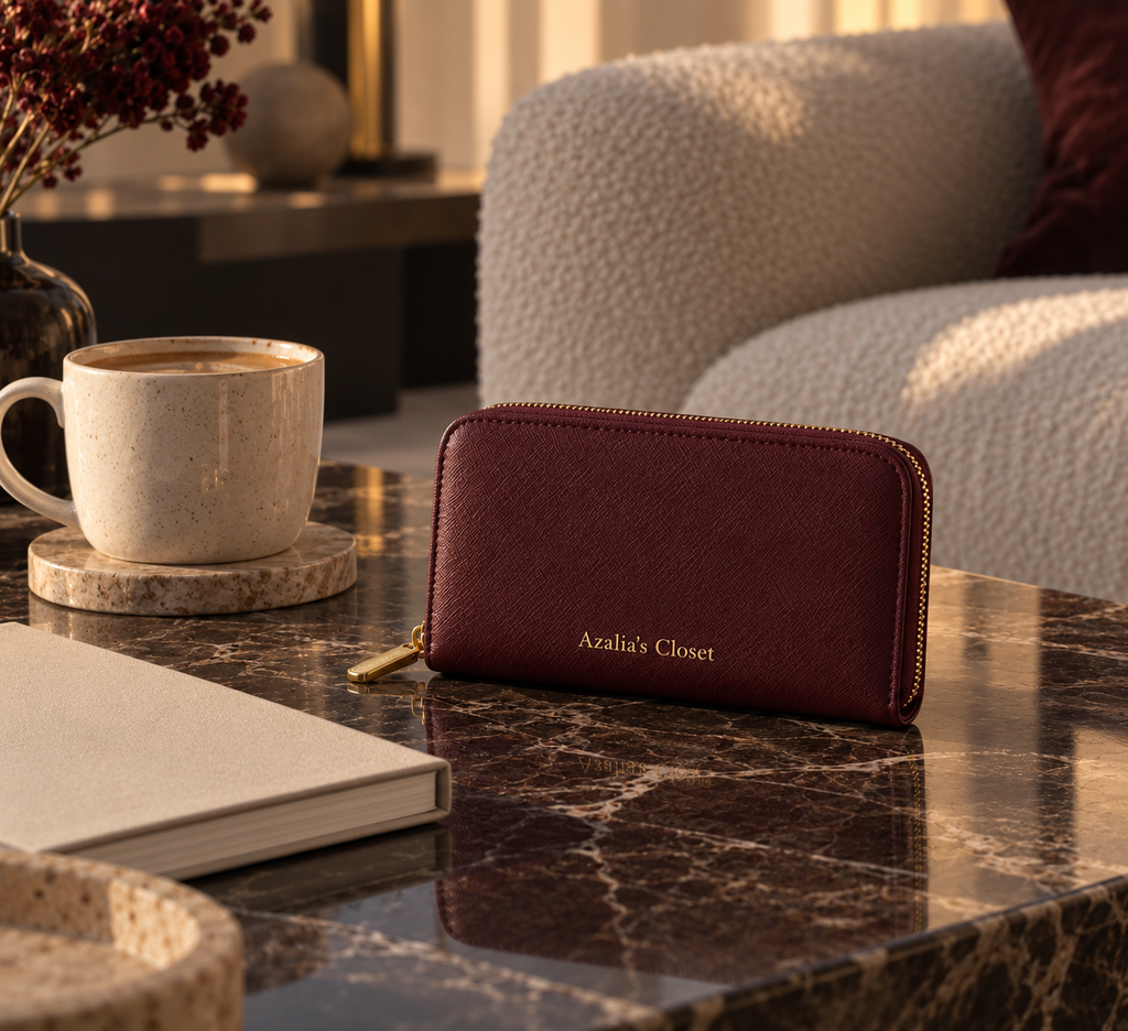 The Celeste Wallet - Deep Bordeaux