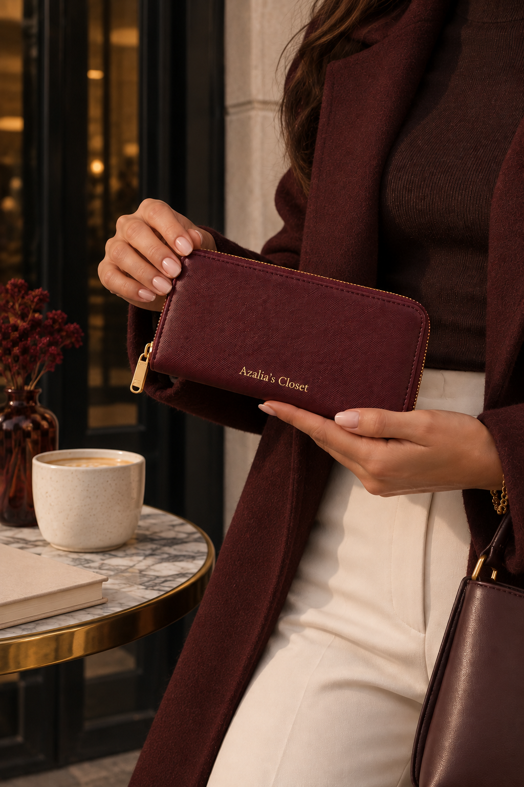 The Celeste Wallet - Deep Bordeaux
