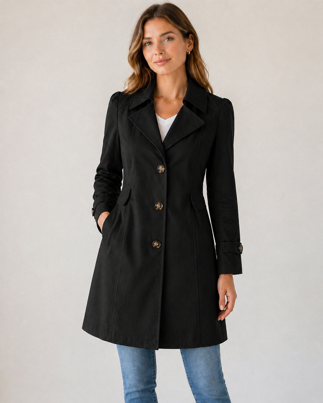 Women's Short Tailored Trench Coat